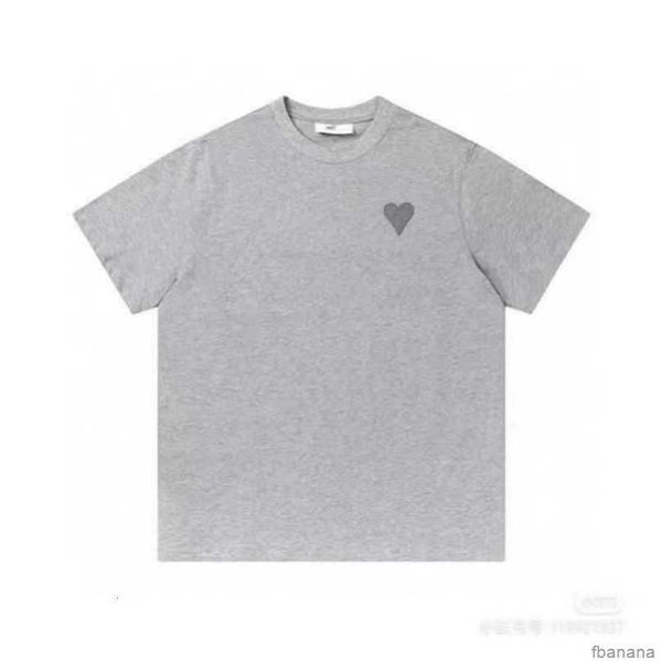 

designers amis paris t-shirt spring classic heart solid color big love round neck short sleeve tees for men and women ep7d, White;black