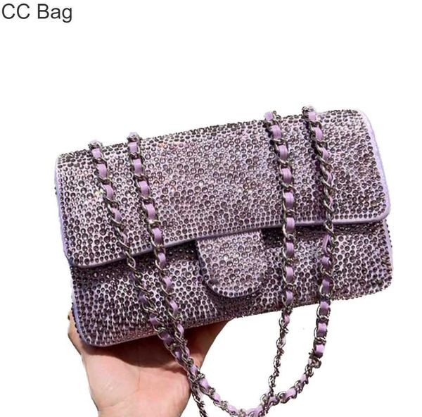 

cc bag 9a 9a cross body 25cm mini flap designer diamondstudded leather classic handbags luxury silver metal chain timeless diamond quilted c, White
