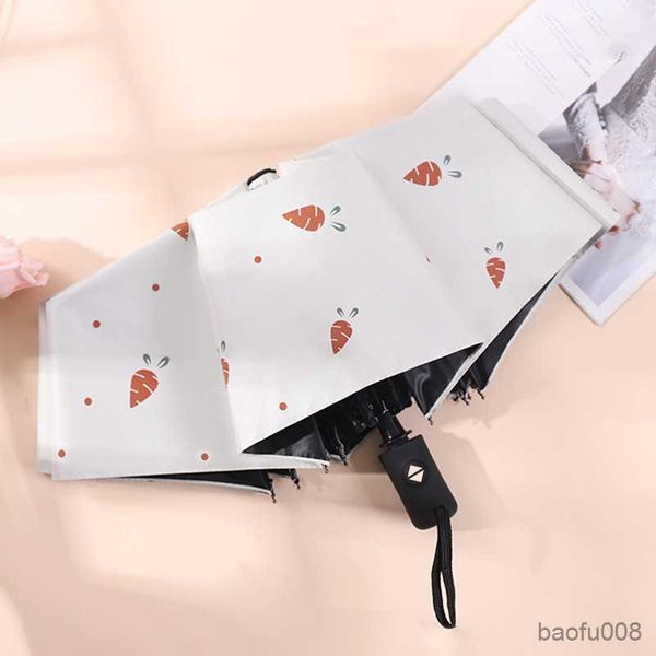 

umbrellas fully automatic umbrella sunscreen anti-uv sun umbrellas fruit pattern rain umbrella folding parasol sunshade r230607