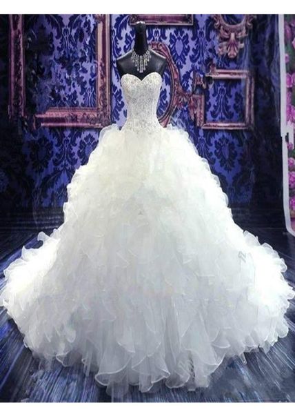 

dubai arabic ball gown wedding dresses plus size sweetheart backless sweep train bridal gowns bling luxury beading sequins1774348, White