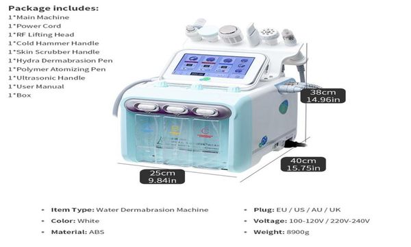 

upgraded version 6 in 1 h2 o2 hydrafacial machine dermabrasion hydro water microdermabrasion aqua peeling rf skin scrubber oxygen 1316874