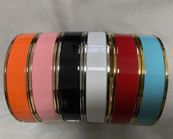 

luxury designer enamel bracelet love party wedding women men039s couple gift multicolor fashion size 12mm with exquisite dust b6283507, Black