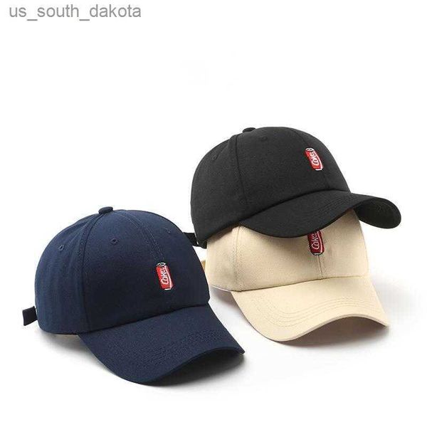 

cola embroidery small fresh college wind outing sunscreen hat female cap adjustable size baseball cap l230523, Blue;gray