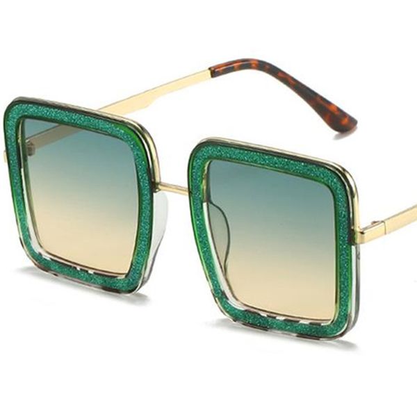 

new women sunglasses temperament square sun glasses oversize frame adumbral anti-uv spectacles alloy eyeglasses ornamental, White;black