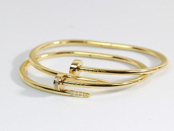 

fashion love nail bracelets bangles designer jewelry for women men titanium steel gold silver rose bracelet couple lovers jewelry3430360, Black