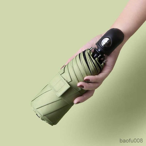 

umbrellas bone fold automatic sun umbrella for women sunscreen protection sunny and rainy dual-purpose folding umbrella r230607