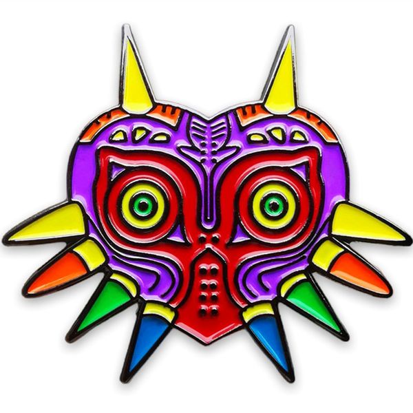 

zelda mask brooch cute anime movies games hard enamel pins collect metal cartoon brooch backpack hat bag collar lapel badges, Blue