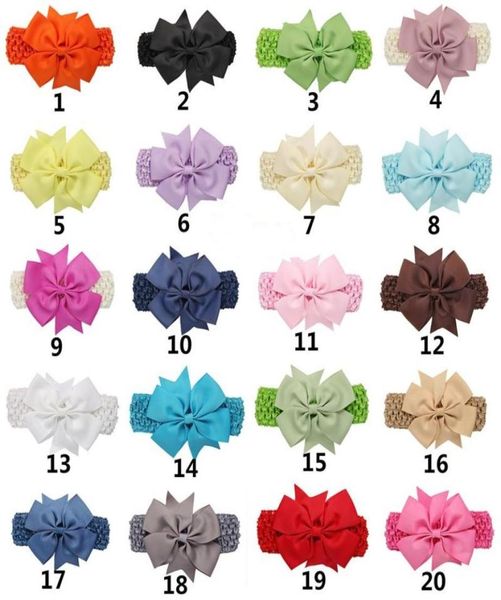 

baby kids grosgrain dovetail ribbon bowknot headbands girls bow dot hairbands knit headwrap children hair accessories 2 styles 44 9596336, Slivery;white