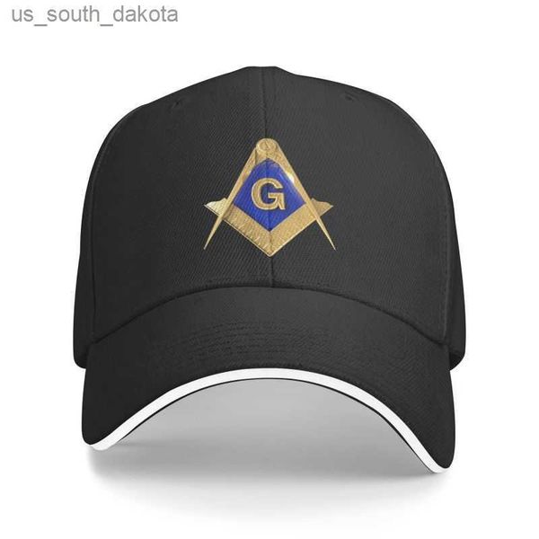 

punk gold square compass masonic ason baseball cap asonry mason adjustable dad hat men women outdoor l230523, Blue;gray