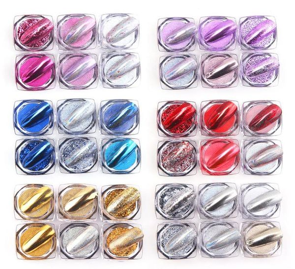 

nail glitter manicure mirror powder laser gold silver art decorations shining pigment tslm13509292, Silver;gold