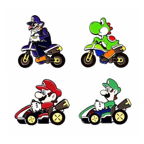 

game racing brooch cute anime movies games hard enamel pins collect metal cartoon brooch backpack hat bag collar lapel badges, Blue