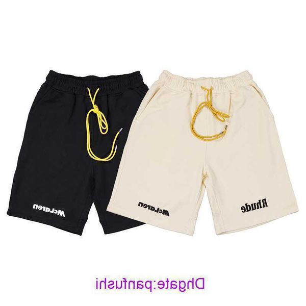 

rhude shorts wholesale designer for sale rhude co branded summer new ins super brand high street cotton letter embroidery drawstring loose s, White;black