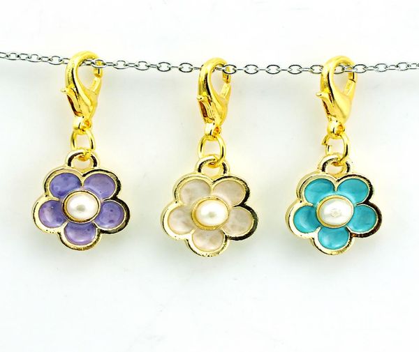 

brand new fashion floating charms alloy lobster clasp 3 color pearl peatl charms diy accessories jewelry6152477, Bronze;silver
