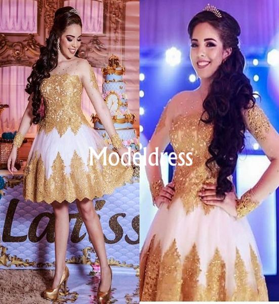 

short lace sequins homecoming dresses sheer neck long sleeves illusion appliques knee length cocktail gowns elegant classic 9763349, Blue;pink