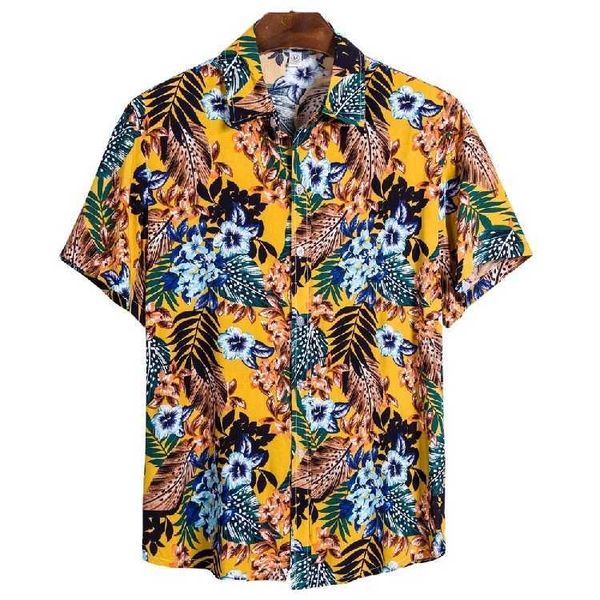 

short sleeve men's button up shirt custom summer aloha hawaiian casual beach shirts floral shirt ab, White;black