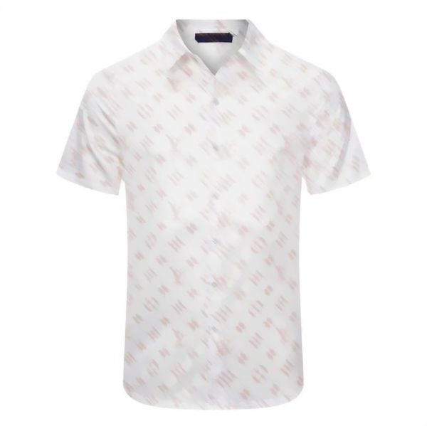 

designer t-shirt men's button shirt letter printing bowling shirt hawaiian flower casual shirt men's slim fit short sleeve dress h, White;black