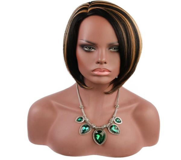 

short straight fashion wig brown synthetic hair wigs01234080001, Black