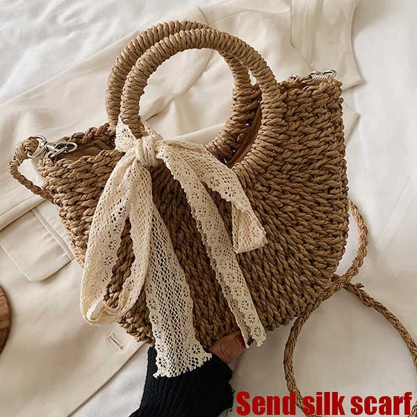 

straw bags for women new summer hand-woven rattan bag handmade woven purse wicker beach bag bohemia bali handbag khaki beige