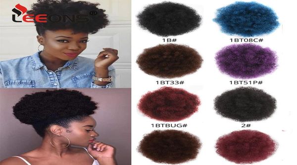 

synthetic s for white leeons synthetic extensions drawstring natural hair ponytail pony tail puff hair kinky straight ponytail6672836, Black