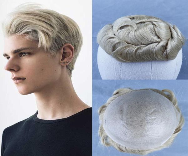 

men039s toupee 613 blonde brazilian remy human hair toupee for men hair replacement system wigs for man thin hairpieces7580582, Black