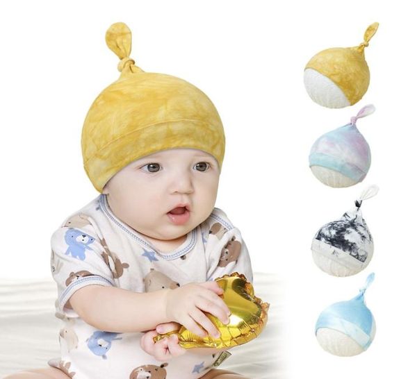 

9 colors newborn baby beanie bucket hat children girls boys tiedyed cloth caps hats cap kids boutique accessories7560098, Yellow