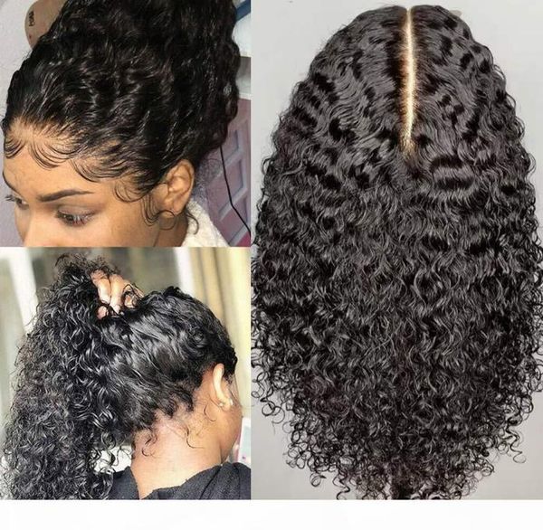 

pre plucked curly full lace wig 100 brazilian human hair deep wave glueless lace wig with baby hair for black women natural7592962, Black;brown