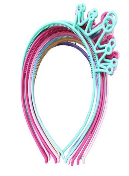 

girl kids crown headband plastic tiaras hair sticks princess children headwear hair accessory candy colors6339170, Slivery;white