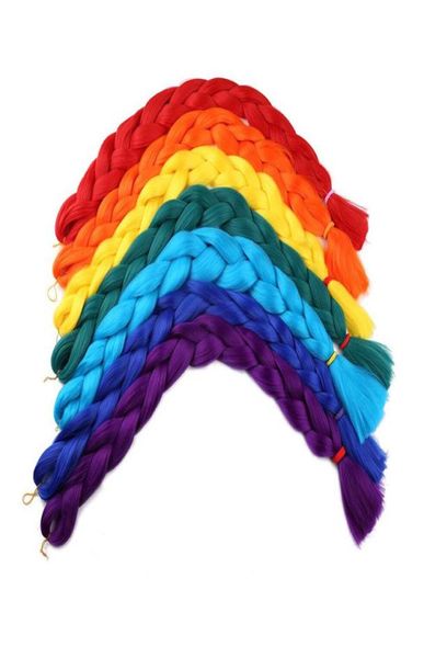 

165g pc kanekalon braiding hair bulks xpression jumbo crochet braids 41 inch pure color long synthetic jumbo braid hair extension9045615, Black