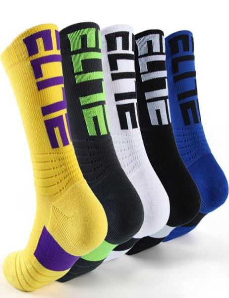

men039s elite sports socks basketball antislip thickened terry damping antishock socks personal letters knitting socks5175366, Black