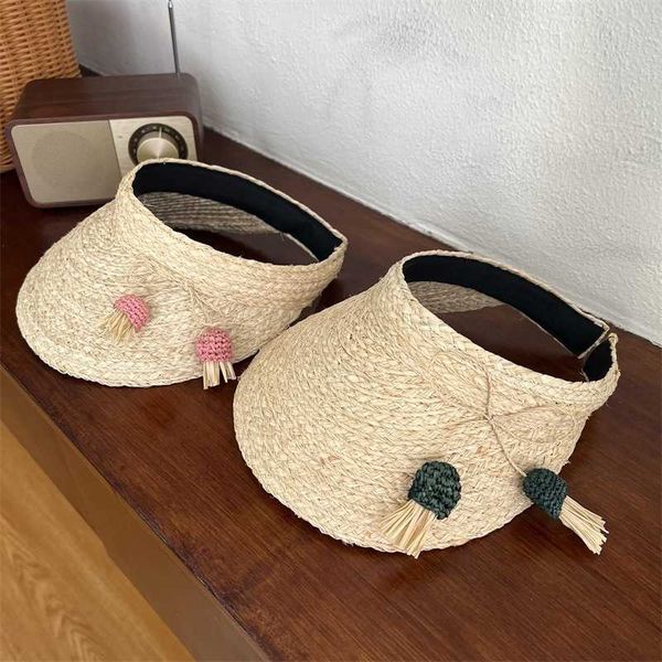 

designer golf cap brand lafite grass empty hat for women summer straw beach uv resistant sun shading vacation women's hair clip super h, Blue;gray