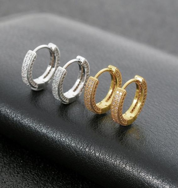 

hoop round cycle earring silver gold plated men women hip hop stud earrings jewelry3657395, Golden;silver
