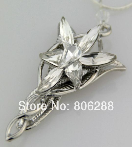 

whole ladys lord of the ring lotr charm arwen evenstar silver crystal pendant necklace new5591541