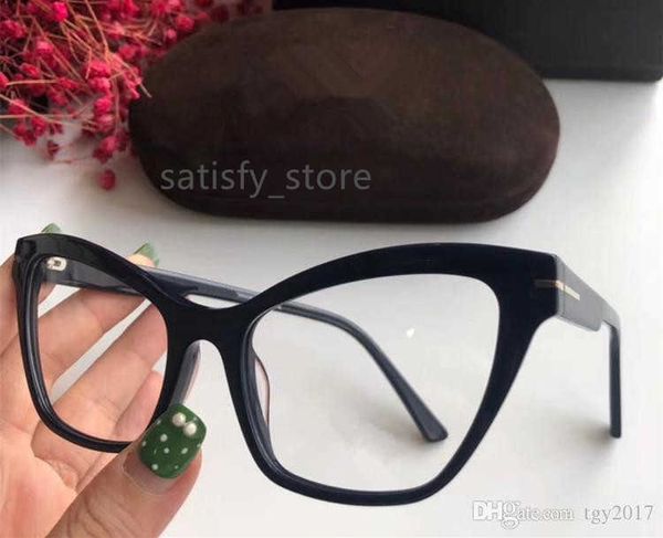 

designed star style women butterfly glasses frame 5601-b 53-19-140 imported pure-plank for prescription glasses full-set case, Black