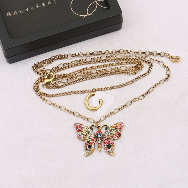 

19style luxury designer double letter pendant necklaces 18k gold plated crysatl pearl rhinestone sweater necklace for women wedding party je, Silver