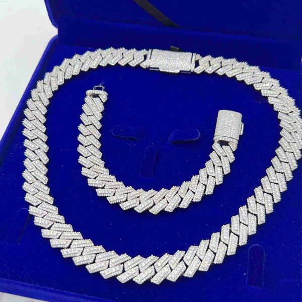

fine jewelry sterling silver 925 vvs moissanite miami gold plated cuban link chain