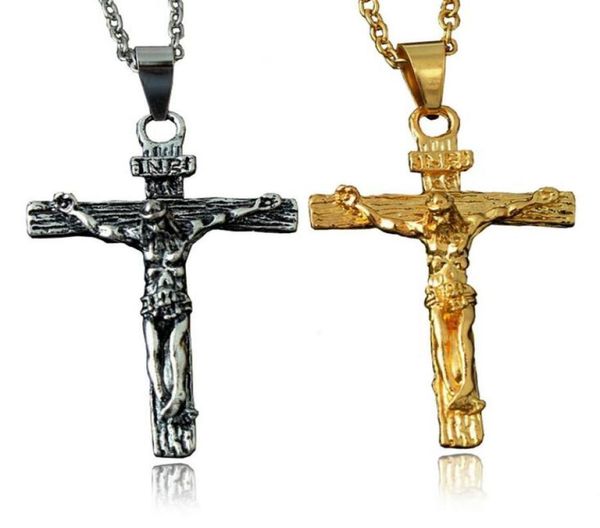 

good a jewelry jesus cross titanium steel men039s necklace retro wind pendant wfn040 with chain mix order 20 pieces a lot9443692, Silver