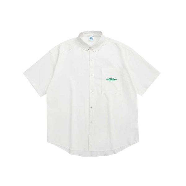 

oem service inflation streetwear shirt english alphabet printing loose solid color men's shirt adj, White;black