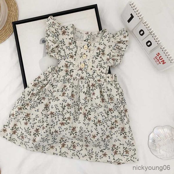 

girl's dresses 2023 new summer girls' dress baby cute flower pleated sleeveless party princess children's toddler kids girls, Red;yellow