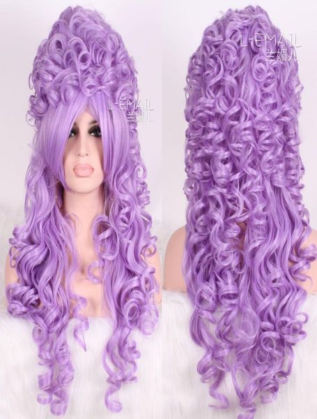 

marie antoinette baroque lavender renaissance long wave curly cosplay wig9249132, Black