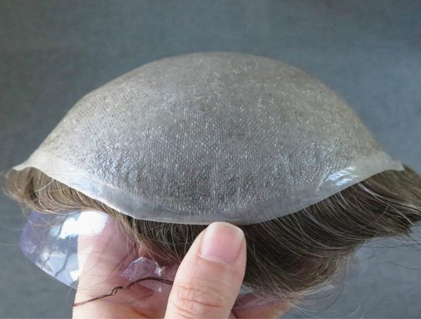 

thin skin toupee for men men039s hair pieces replacement system 1b65 color human hair mens wig 20207087993, Black