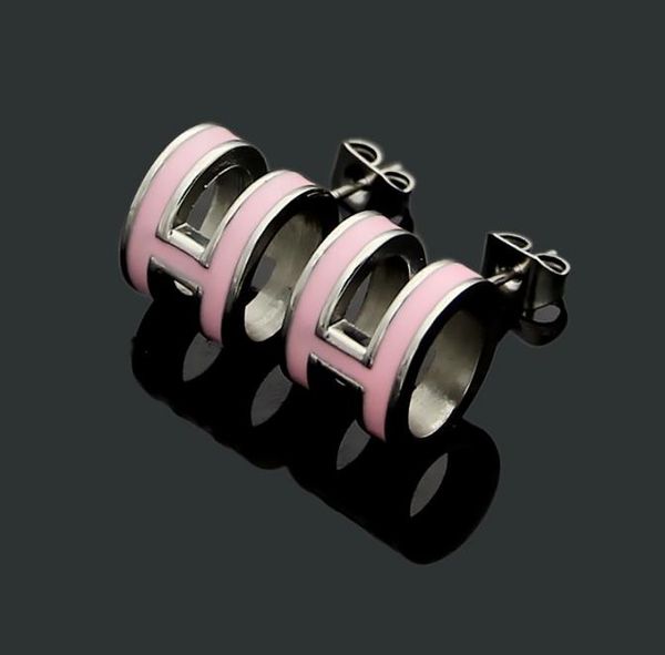 

classic female earrings 316l titanium steel jewelry multicolor oval drop oil couple earrings lovers earrings4411686, Golden;silver