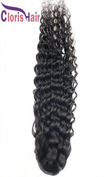 

drawstring ponytail extensions deep wave human hair malaysian remy ponytail with clip ins for black women adjustable deep curly ha7185099