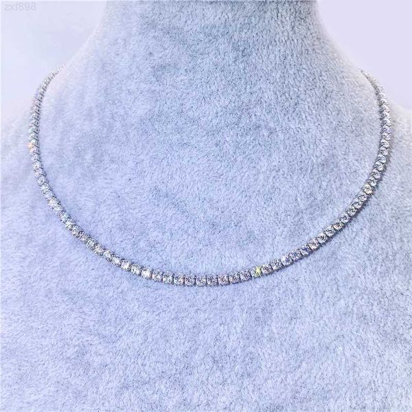 

3mm width moissanite diamond chain sterling silver iced out moissanite hip hop necklace tennis chain
