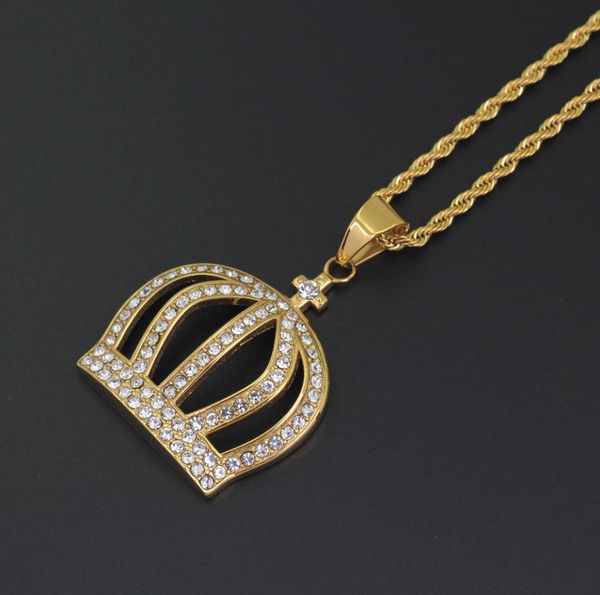 

wholestainless steel jewelry hip hop crown pendant necklace jewelry 24inch rope chain sn1294804423, Silver