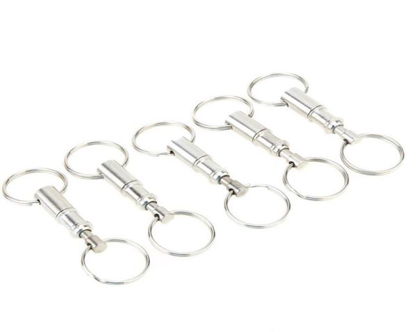 

10pcs premium quick release pullapart key removable handy keyring detachable keychain accessory with two split rings to2438897338, Silver