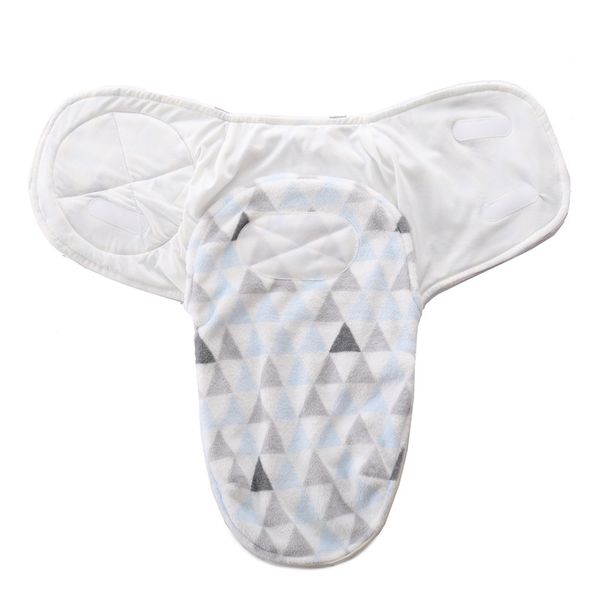 

double-layer baby swaddle mixed color triangle flannel outside and knitted cotton inside swaddling blanket easy to absorb sweat
