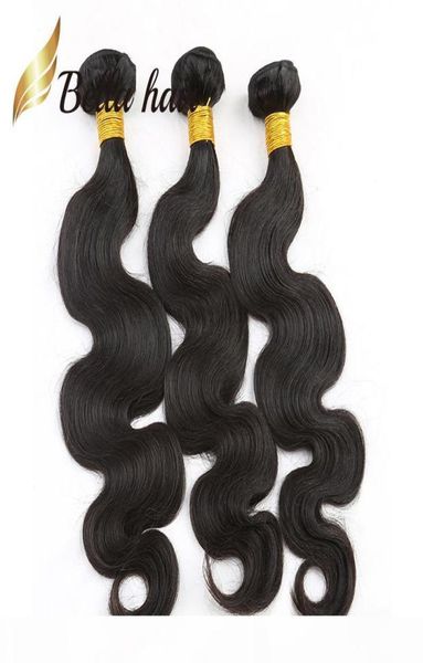 

only ship to us bella hair 7a donor hair body wave human hairextensions full bundle 345pcs lot wavy hair weaving1655047, Black