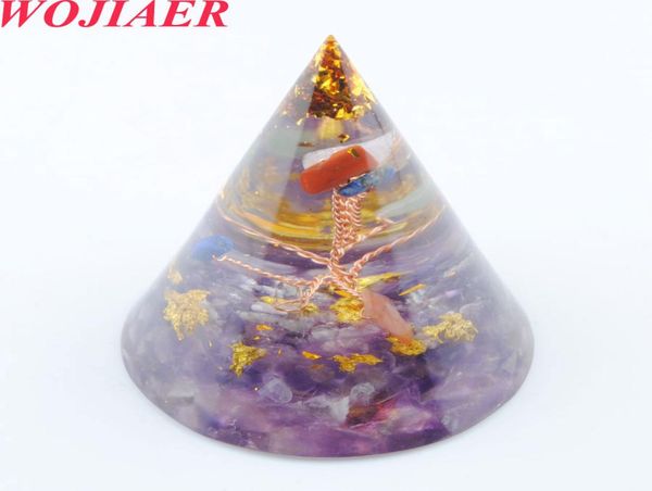 

orgonite energy converter orgone resin natural stone gravel balance healing for female men cone home decor bo9379468738, Black
