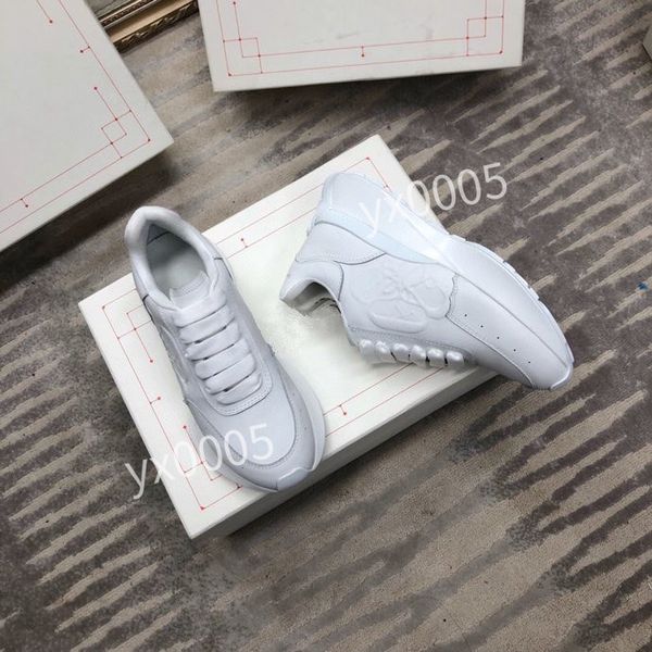 

designer brand woman quality classics flat sneaker casual shoes leather white letter overlays fashion platfnorm sneakers2023, Black