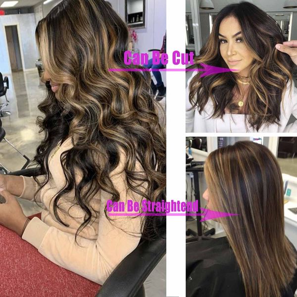 

wholesale prices premier highlight color virgin hair natural wave 360 lace wig human hair frontal wig with baby hair fast ship, Black;brown